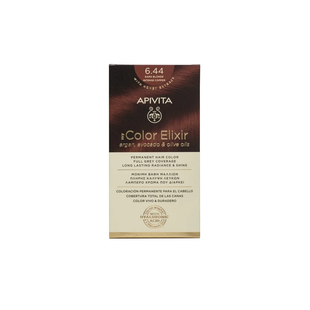Apivita My Color Elixir Permanent Hair Color No 6.44 Dark Blonde Intense Copper 1 piece