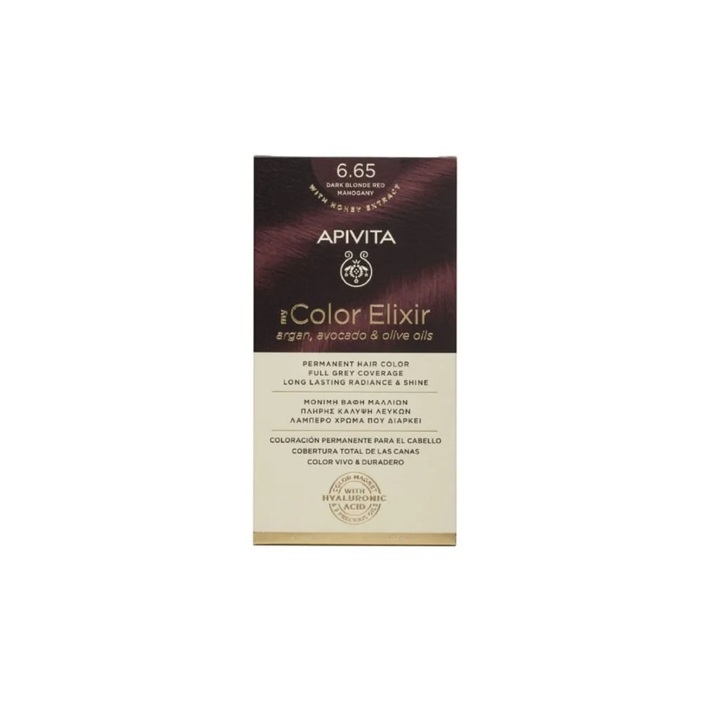 Apivita My Color Elixir Permanent Hair Color No 6.65 Dark Blonde Red Mahogany 1 piece
