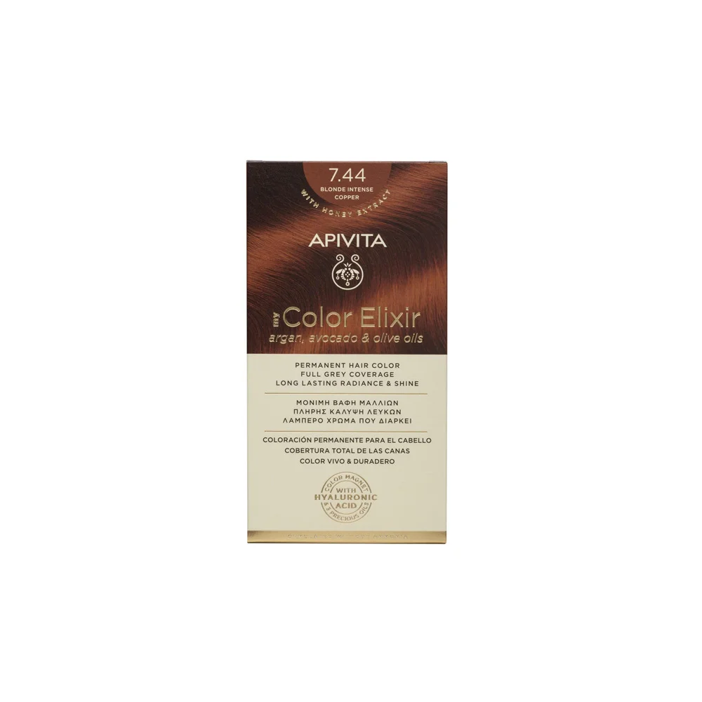 Apivita My Color Elixir Permanent Hair Color No 7.44 Blonde Intense Copper 1 piece