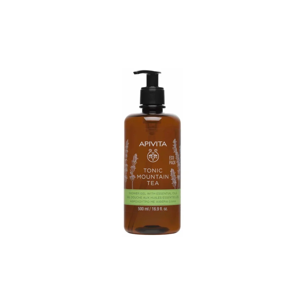 Apivita Eco Pack Tonic Mountain Tea Shower Gel With Essential Oils 500ml