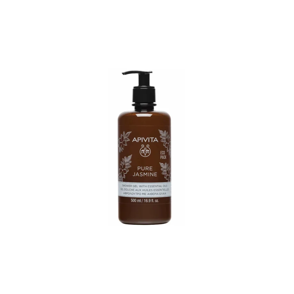 Apivita Pure Jasmine Shower Gel With Essential Oils Eco Pack 500ml