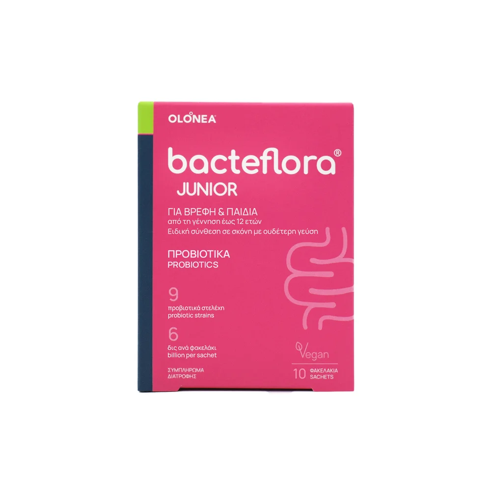 Olonea Bacteflora Junior Προβιοτικά Σε Σκόνη Με Ουδέτερη Γεύση 10 φακελάκια x 1gr