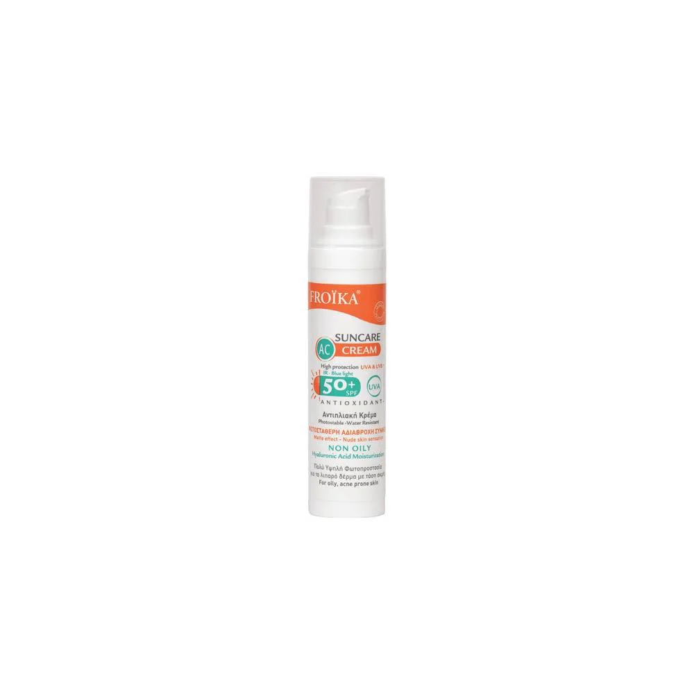 Froika AC Suncare Cream SPF50+ Waterproof Sunless Face Cream For Oily Skin With Acne 40ml