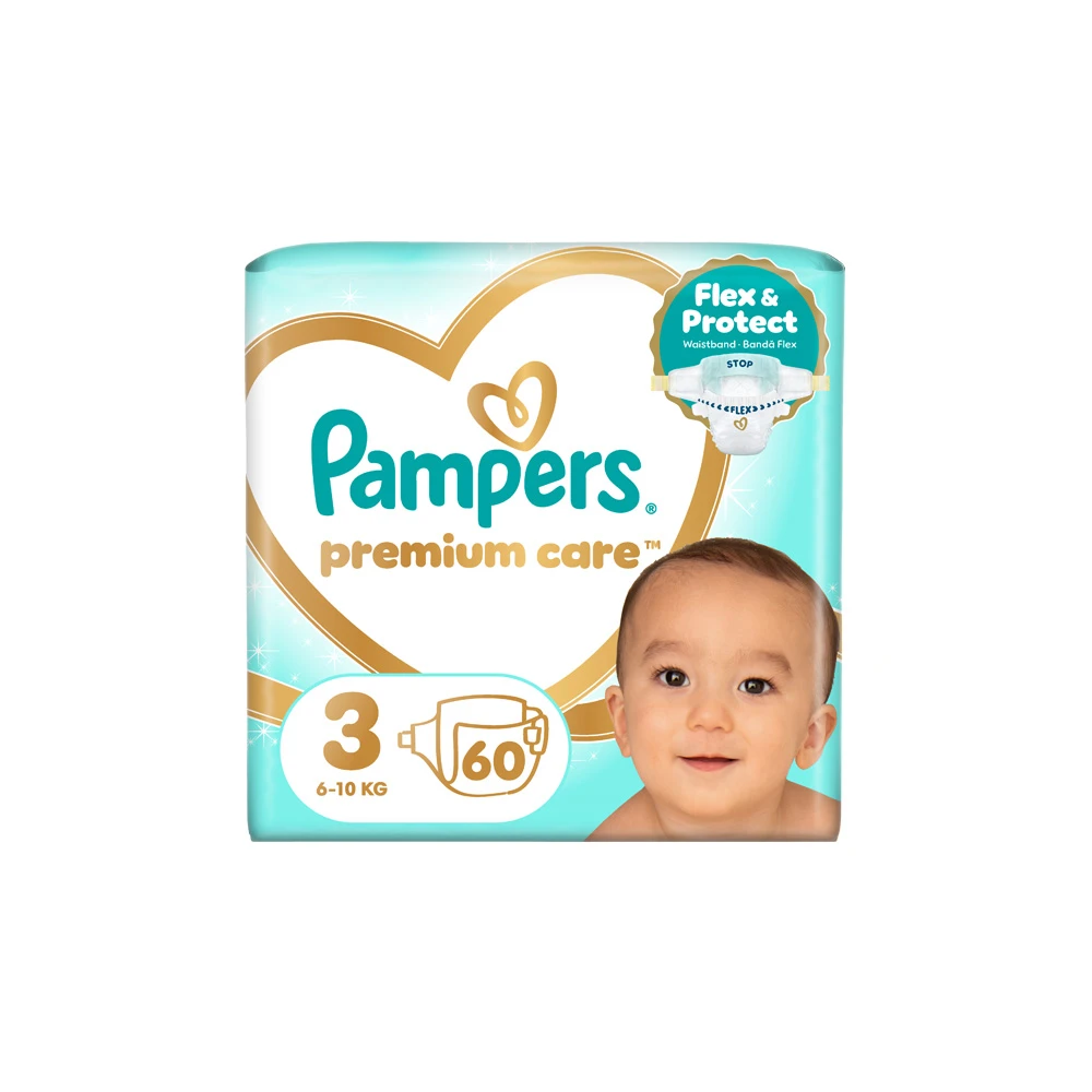 Pampers Premium Care Size 3 (6-10kg) 60 Nappies