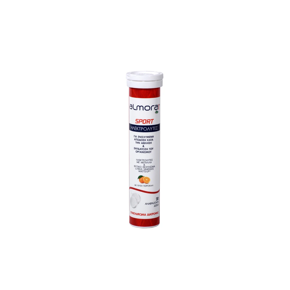 Elpen Almora Sport Ηλεκτρολύτες Για Ενισχυμένη Απόδοση Στην Άθληση & Ενυδάτωση Με Γεύση Πορτοκάλι 20 αναβράζοντα δισκία