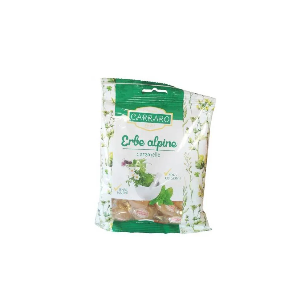 Carraro Caramelle Erbe Alpine Καραμέλες Για Το Λαιμό Με Αλπικά Βότανα 100gr