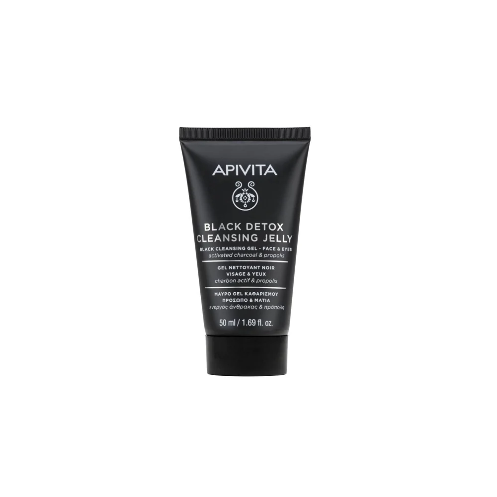 Apivita Black Detox Cleansing Jelly Face & Eyes Activated Charcoal & Propolis 50ml