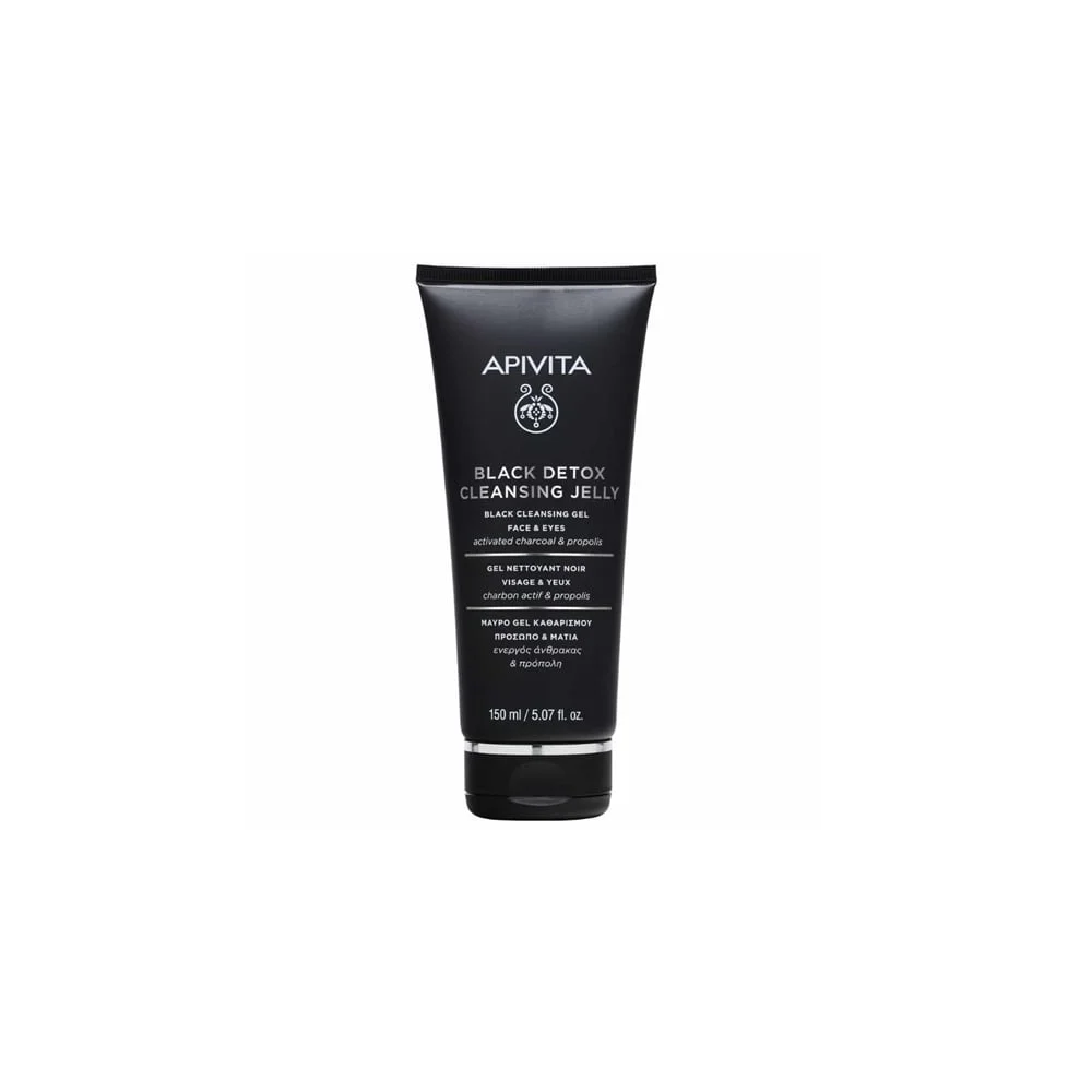 Apivita Black Detox Cleansing Jelly Face & Eyes Activated Charcoal & Propolis 150ml