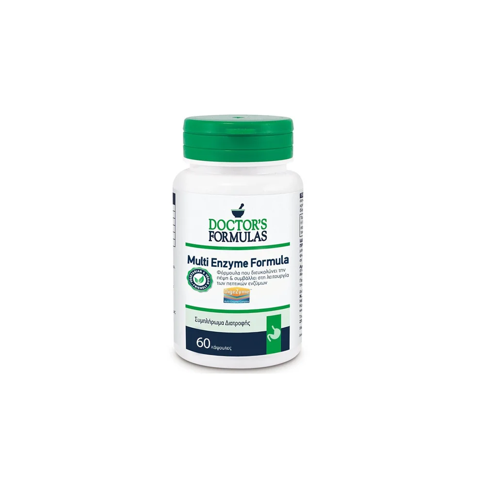 Doctor's Formulas Multi Enzyme Formula Για Την Καλύτερη Λειτουργία Της Πέψης & Των Πεπτικών Ενζύμων 60 κάψουλες