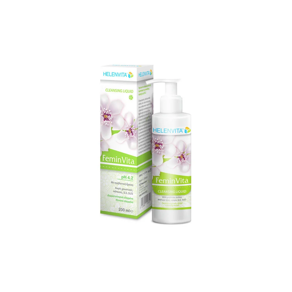 Helenvita FeminVita Cleansing Liquid Υγρό Καθαρισμού Για Την Ευαίσθητη Περιοχή Με Πρεβιοτική Δράση 200ml