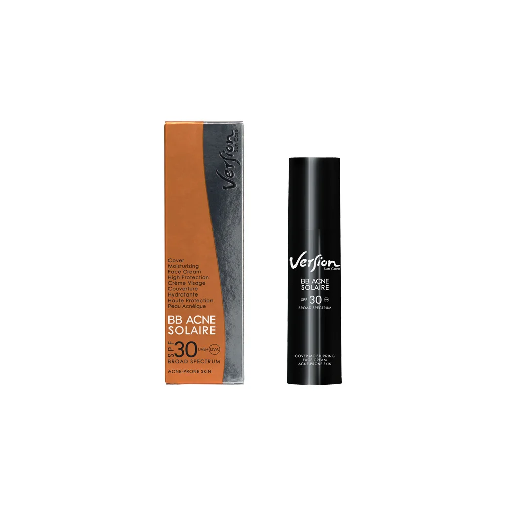 Version BB Acne Solaire SPF30 Cover Moisturising Face Cream Aντιηλιακή Aντιρυτιδική Kρέμα Προσώπου Για Λιπαρό Δέρμα 50ml