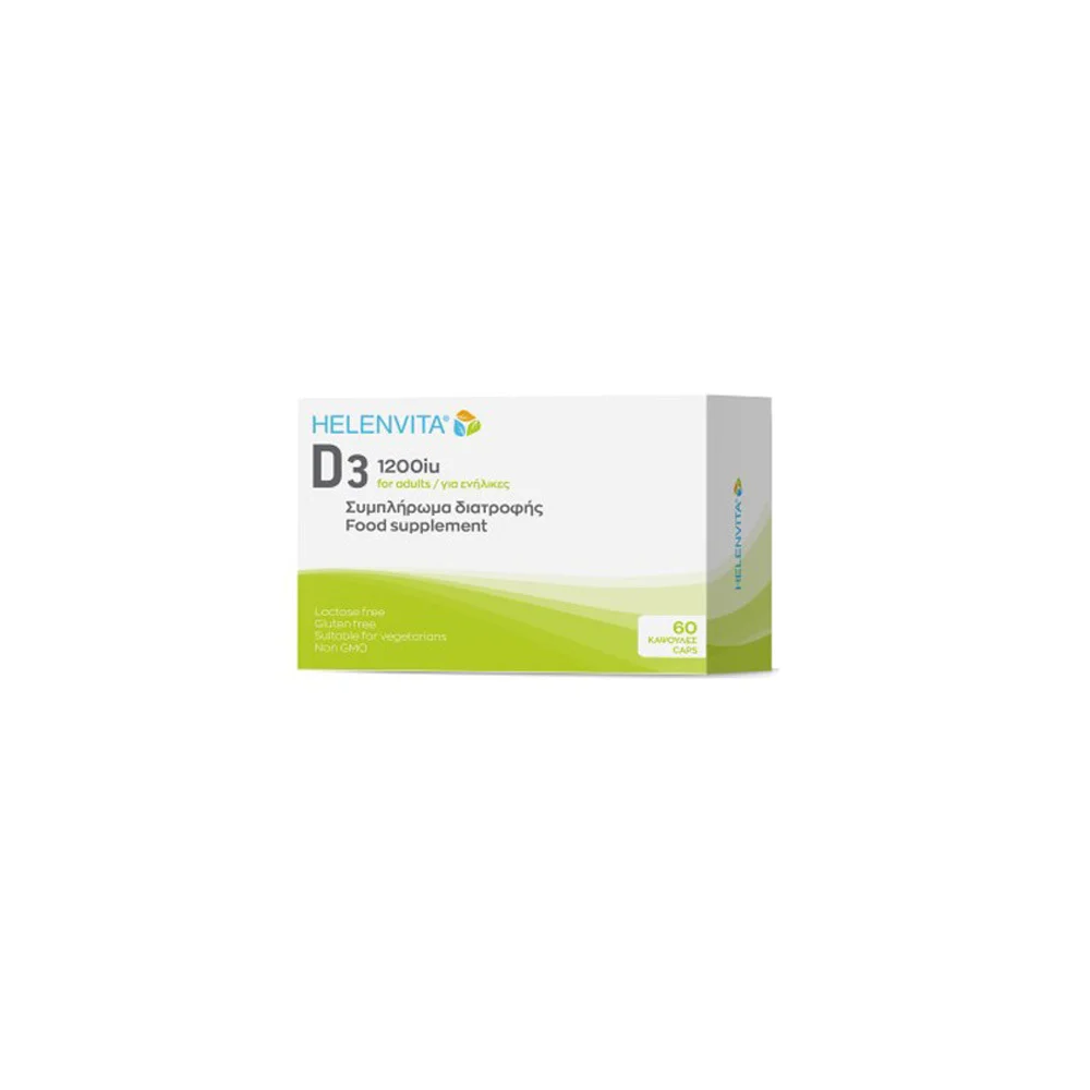 Helenvita Vitamin D3 1.200IU Συμπλήρωμα Διατροφής Βιταμίνης D3 60 κάψουλες