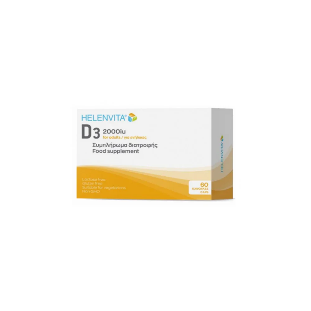 Helenvita Vitamin D3 2.000IU Συμπλήρωμα Διατροφής Βιταμίνης D3 60 κάψουλες