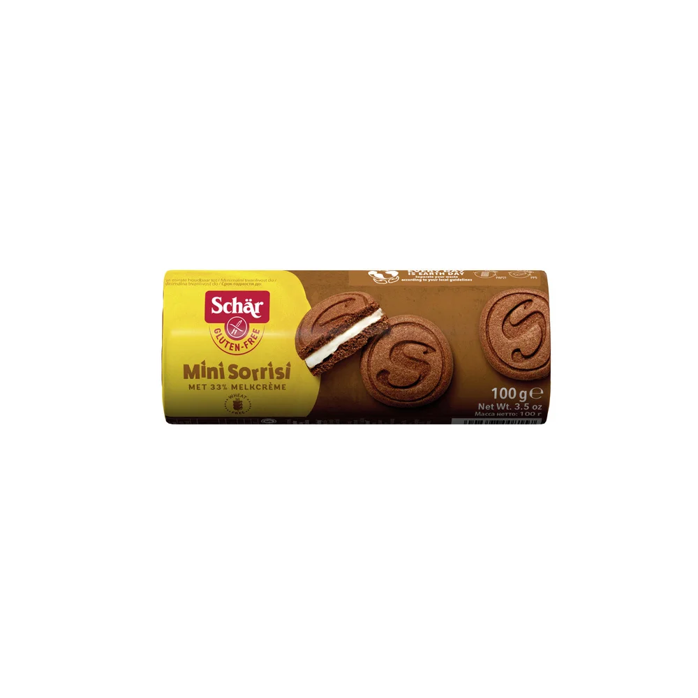 Dr Schar Μπισκότα Mini Sorrisi Με Κρέμα Χωρίς Γλουτένη 100gr