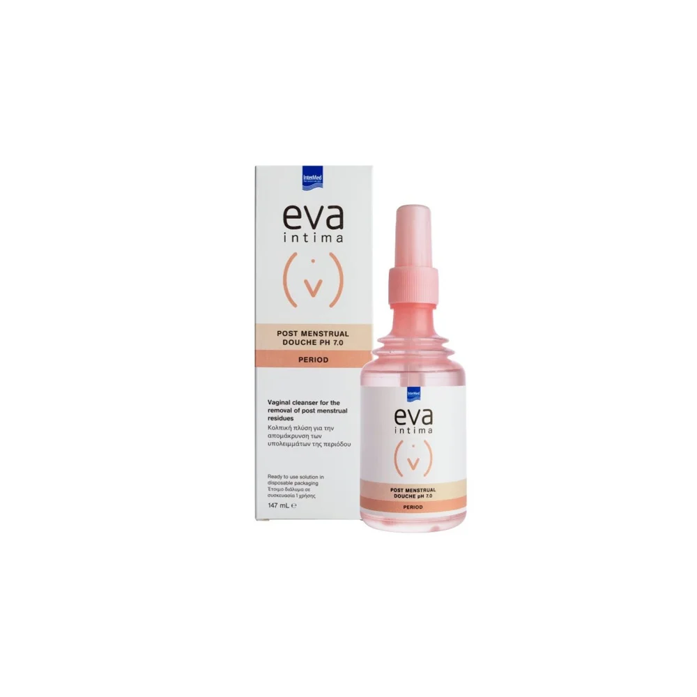 InterMed Eva Intima Post Menstrual Douche PH7.0 Period Κολπική Πλύση Για Την Απομάκρυνση Των Υπολειμμάτων Της Περιόδου 147ml