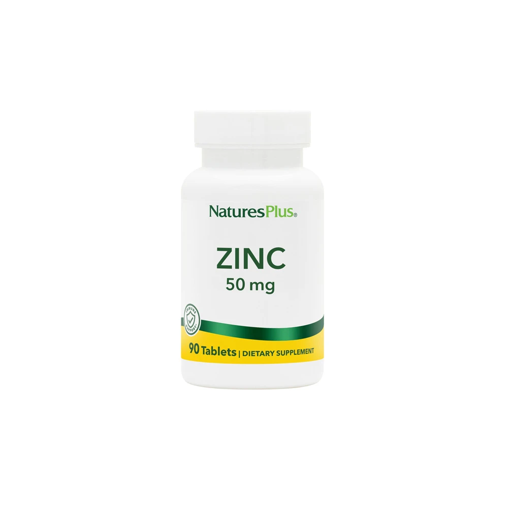 Natures Plus Zinc 50mg Συμπλήρωμα Διατροφής Με Ψευδάργυρο 90 ταμπλέτες