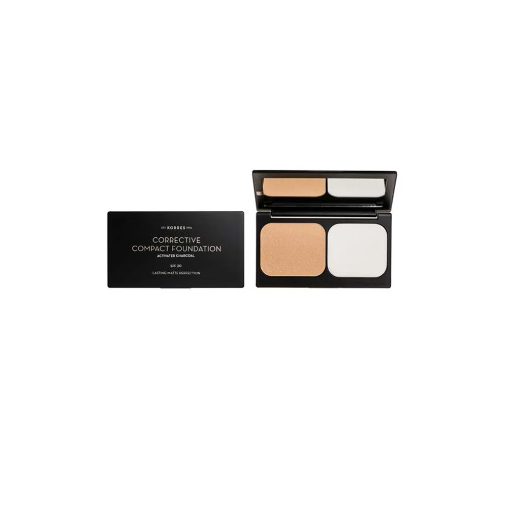 Korres Corrective Compact Foundation Activated Charcoal SPF20 Accf1 9.5gr