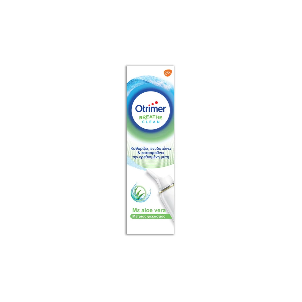 Otrimer Breathe Clean With Aloe Vera Natural Isotonic Seawater Solution Medium Spray 100ml