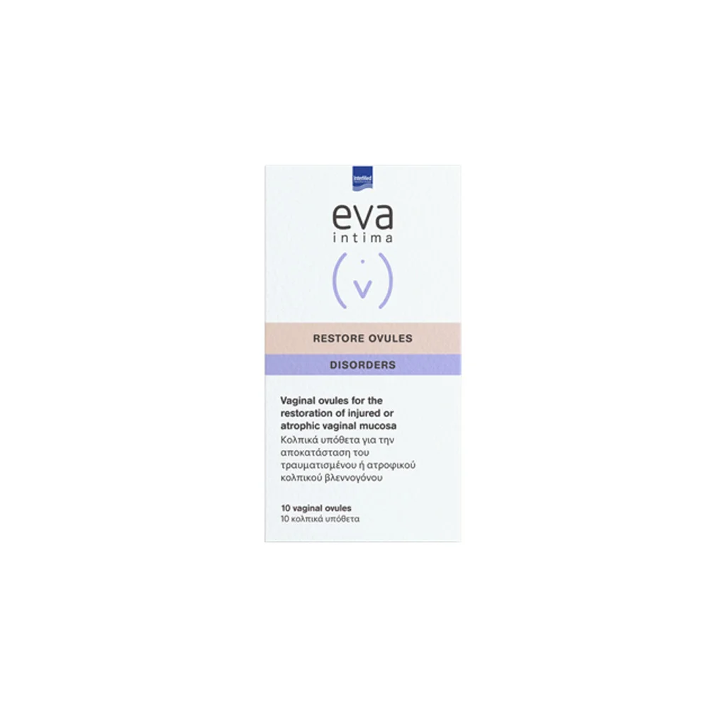 InterMed Eva Intima Restore Ovules Κολπικά Υπόθετα Για Τραυματισμούς Ή Ήπια Ατροφία 10 κολπικά υπόθετα