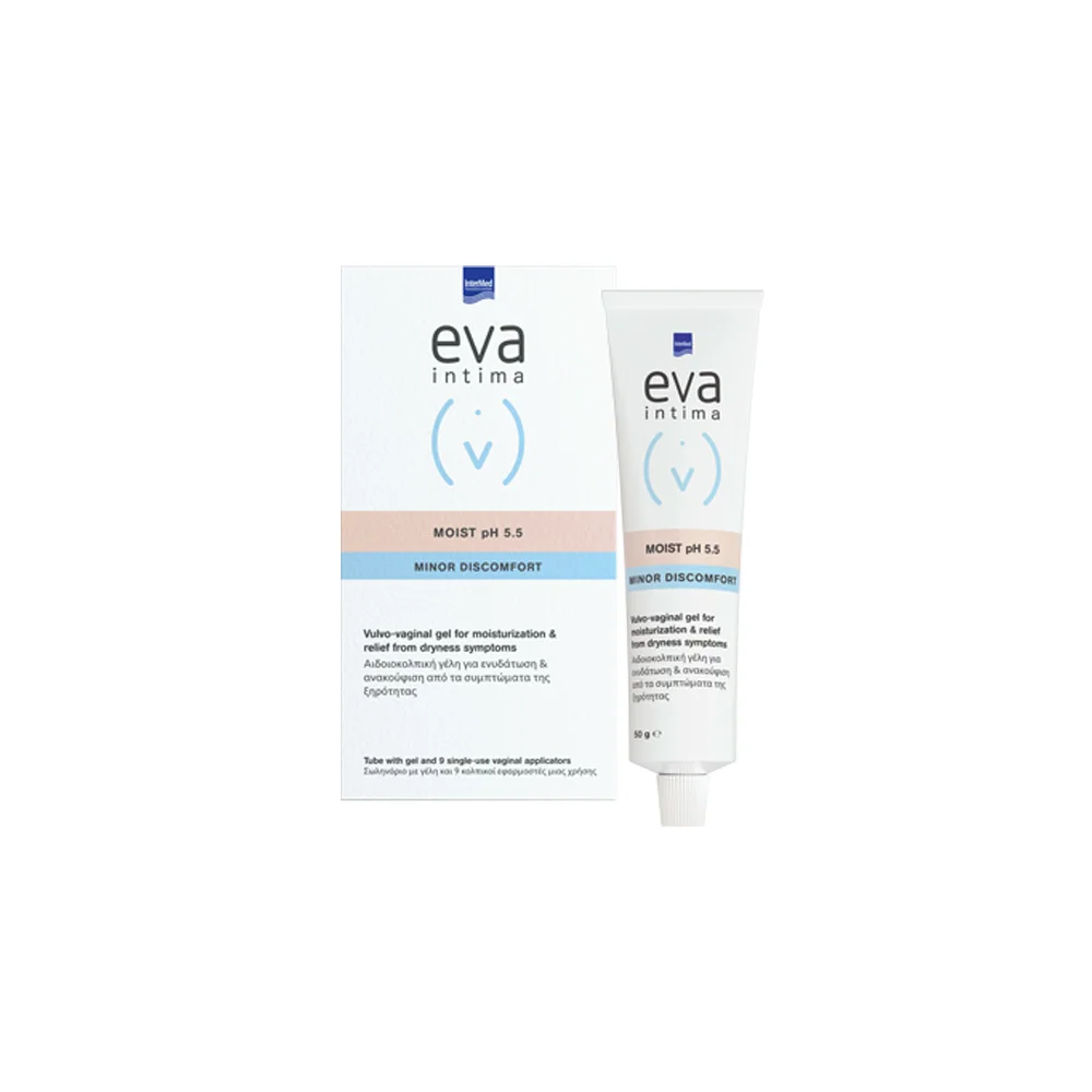 InterMed Eva Intima Moist pH 5.5 Minor Discomfort Αιδιοκολπική Γέλη Για Την Άμεση Επαναφορά Της Φυσιολογικής Υγρασίας 9 κολπικοί εφαρμοστές