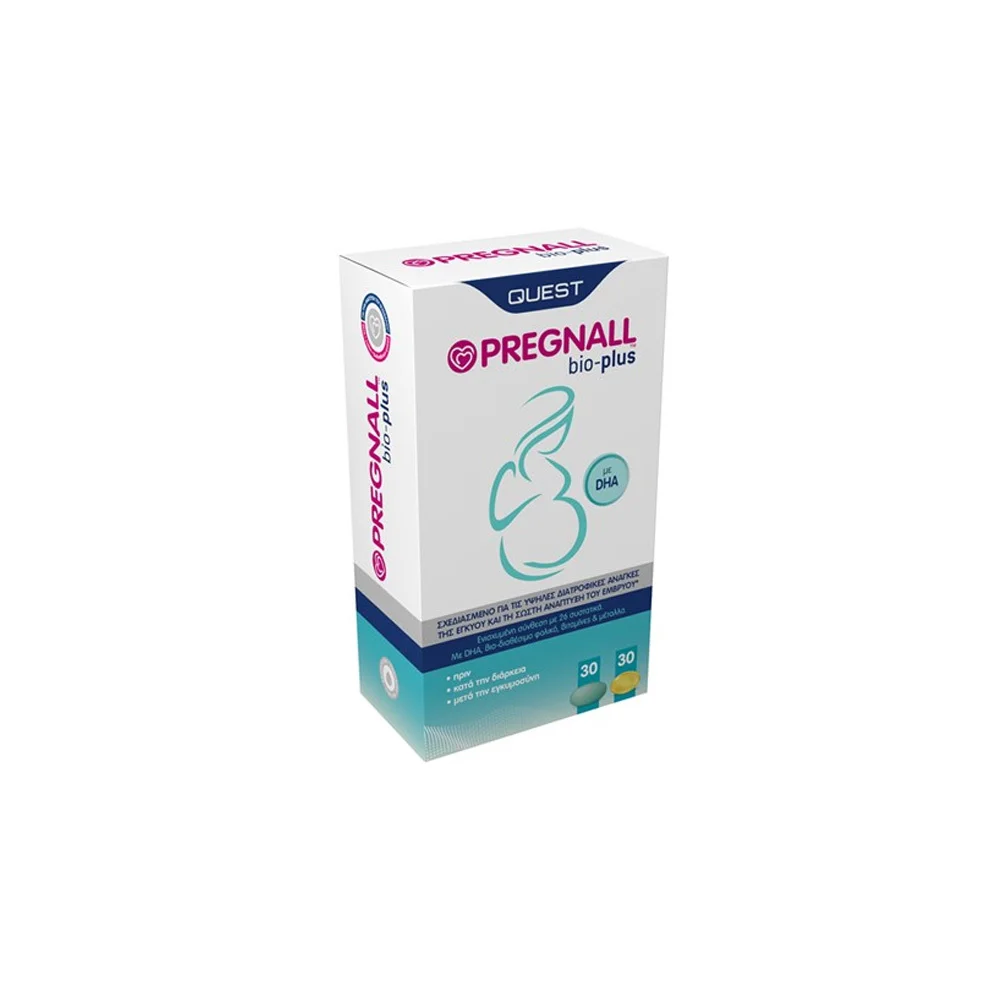 Quest Pregnall Bio-Plus Συμπλήρωμα Διατροφής 30 ταμπλέτες & 30 κάψουλες