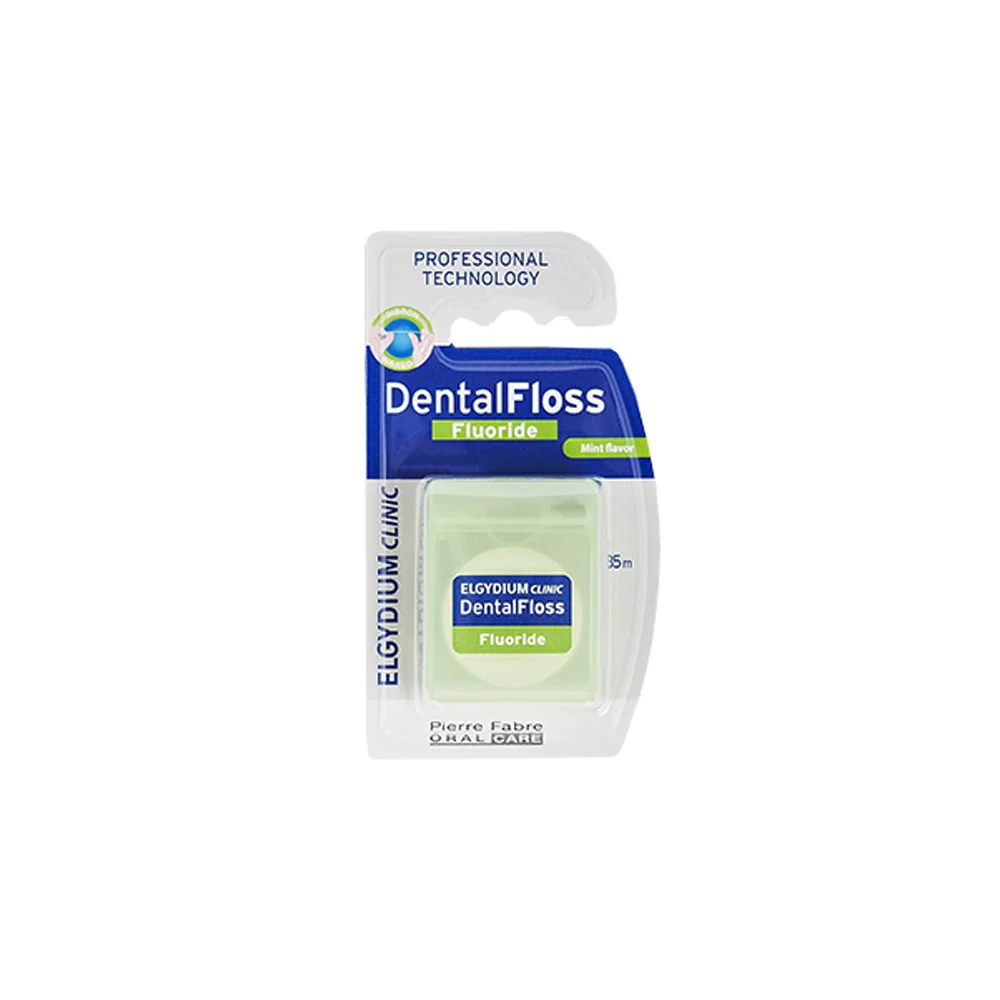 Elgydium Dental Floss Cool Mint Dental Floss With Fluoride 35m