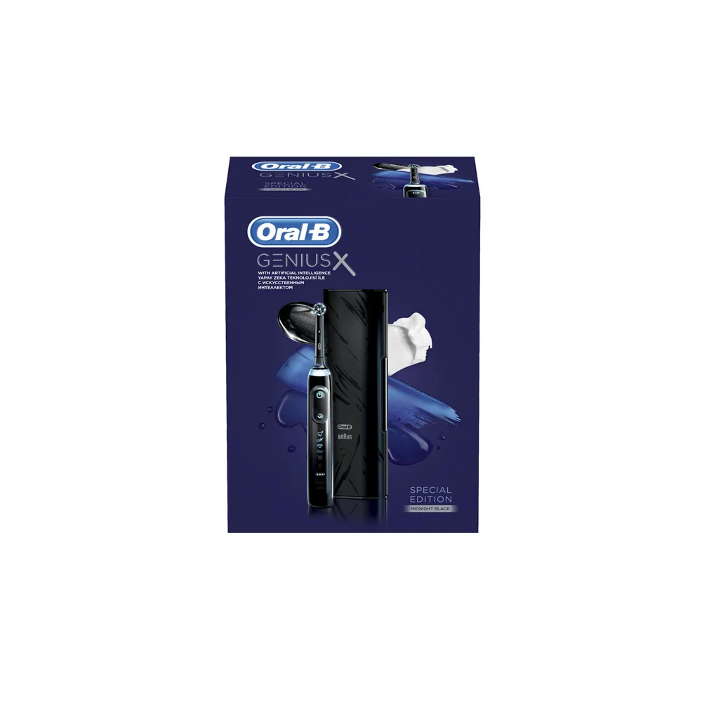 Oral-B Rechargeable Electric Toothbrush Genius X 10000 Special Edition Midnight Black AI 1 piece