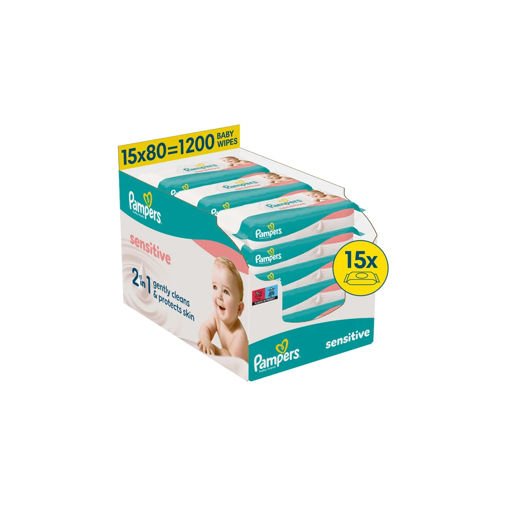 Pampers Promo Sensitive Baby wipes 15x80 pieces