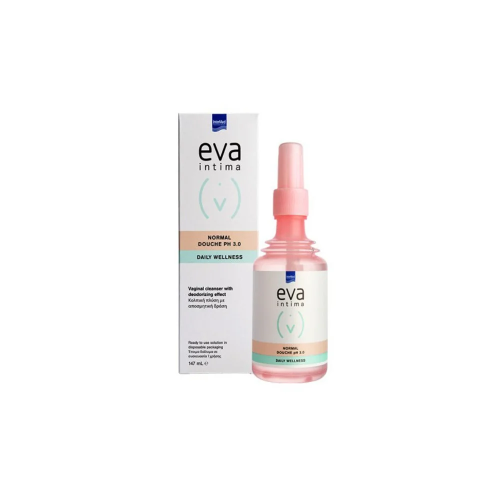 InterMed Eva Intima Normal Douche pH 3.0 Κολπική Πλύση Με Ξύδι Για Απομάκρυνση Εκκρίσεων & Δυσάρεστων Οσμών 147ml