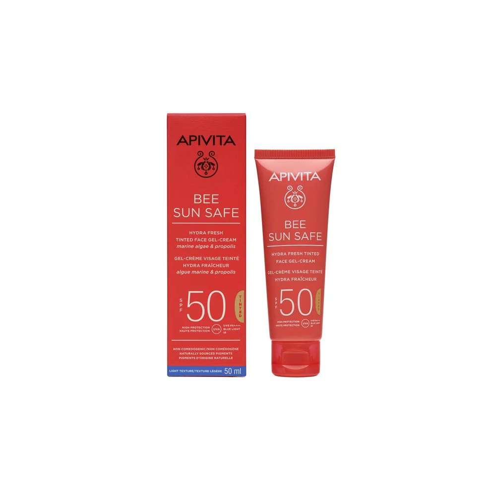 Apivita Bee Sun Safe Αντηλιακή Ενυδατική Κρέμα Gel Προσώπου Με Χρώμα SPF50 50ml