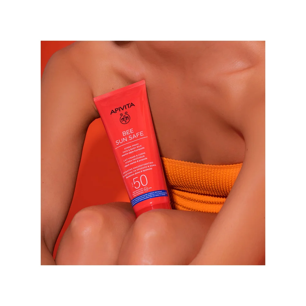 Apivita Bee Sun Safe Hydra Fresh Face & Body Milk Ενυδατικό Αντηλιακό Γαλάκτωμα Για Πρόσωπο & Σώμα SPF50 200ml