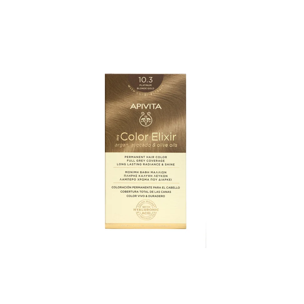 Apivita My Color Elixir Permanent Hair Color Νο 10.3 Platinum Blonde Gold 1 piece