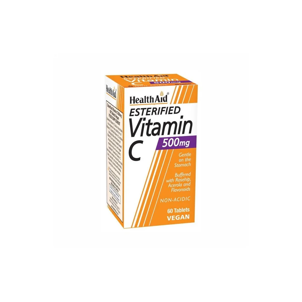 Health Aid Esterified Vitamin C Balanced & Non Acidic 500mg Συμπλήρωμα Διατροφής Με Βιταμίνη C Εύκολης Αφομοίωσης & Γρήγορης Απορρόφησης 60 ταμπλέτες