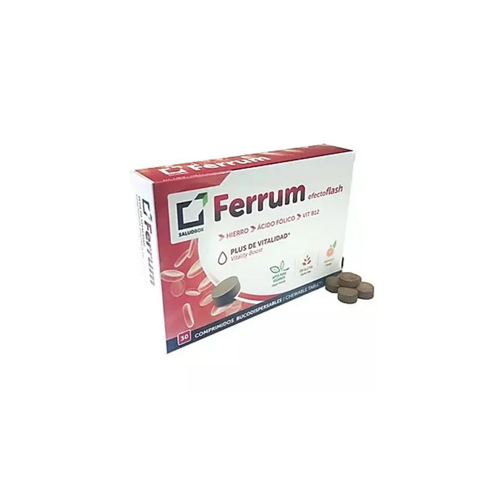 Saludbox Ferrum Nutritional Supplement To Improve Blood Iron Levels 30 chew.tabs