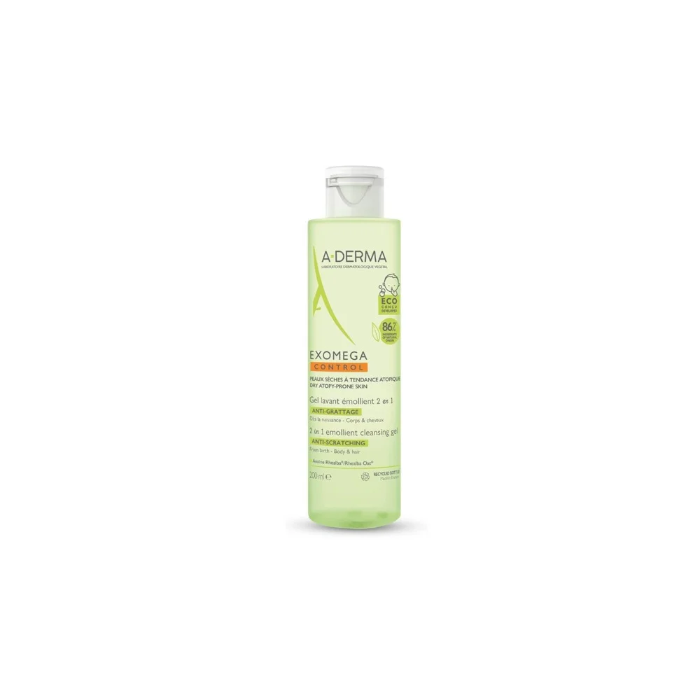 A-Derma Exomega Control Anti-Scratching 2in1 Emollient Cleansing Gel 200ml