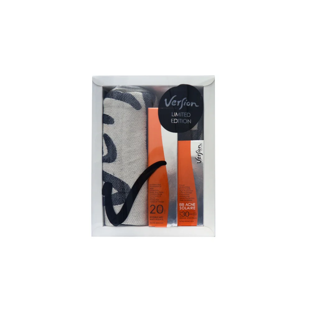Version Promo Invisible Face Body Mist SPF20 Υψηλή Προστασία Για Πρόσωπο Σώμα 200ml + BB Acne Solaire SPF30 Αντηλιακή Κρέμα Προσώπου Με Τάση Ακμής 50ml + Δώρο Πετσέτα Θάλασσης 1 τεμάχιο