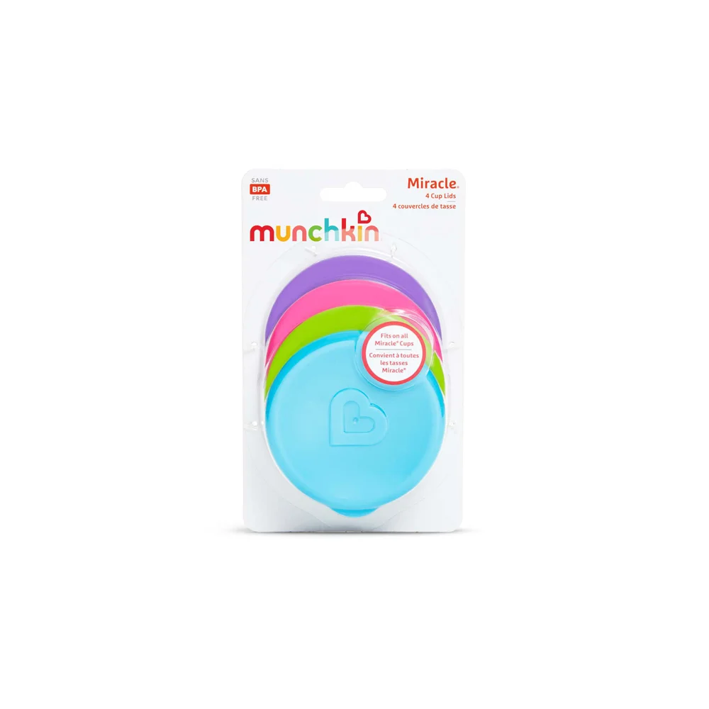 Munchkin Miracle Cup Lids Σετ Με 4 Καπάκια Ποτηριού Πλαστικά 1 τεμάχιο