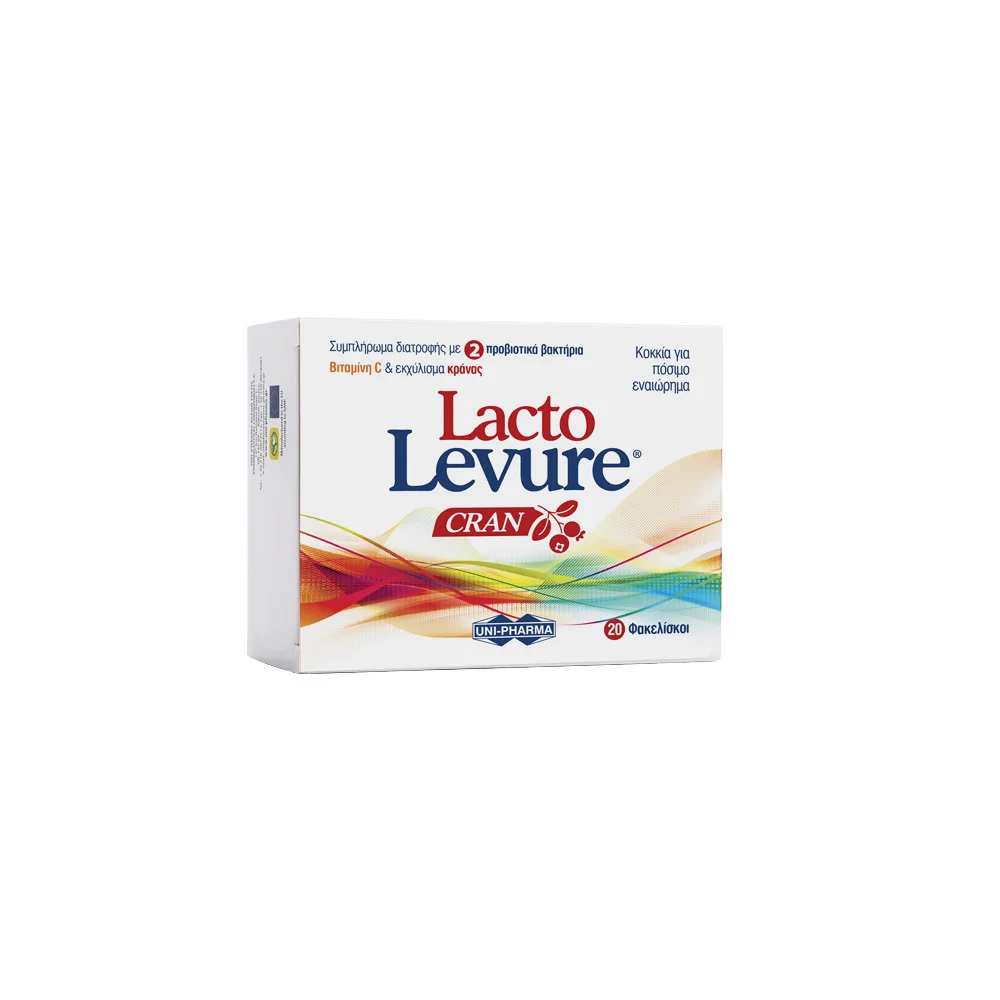 Uni-Pharma Lacto Levure Cran Συμπλήρωμα Διατροφής με Εκχύλισμα Cranberries & Προβιοτικά 20 φακελίσκοι