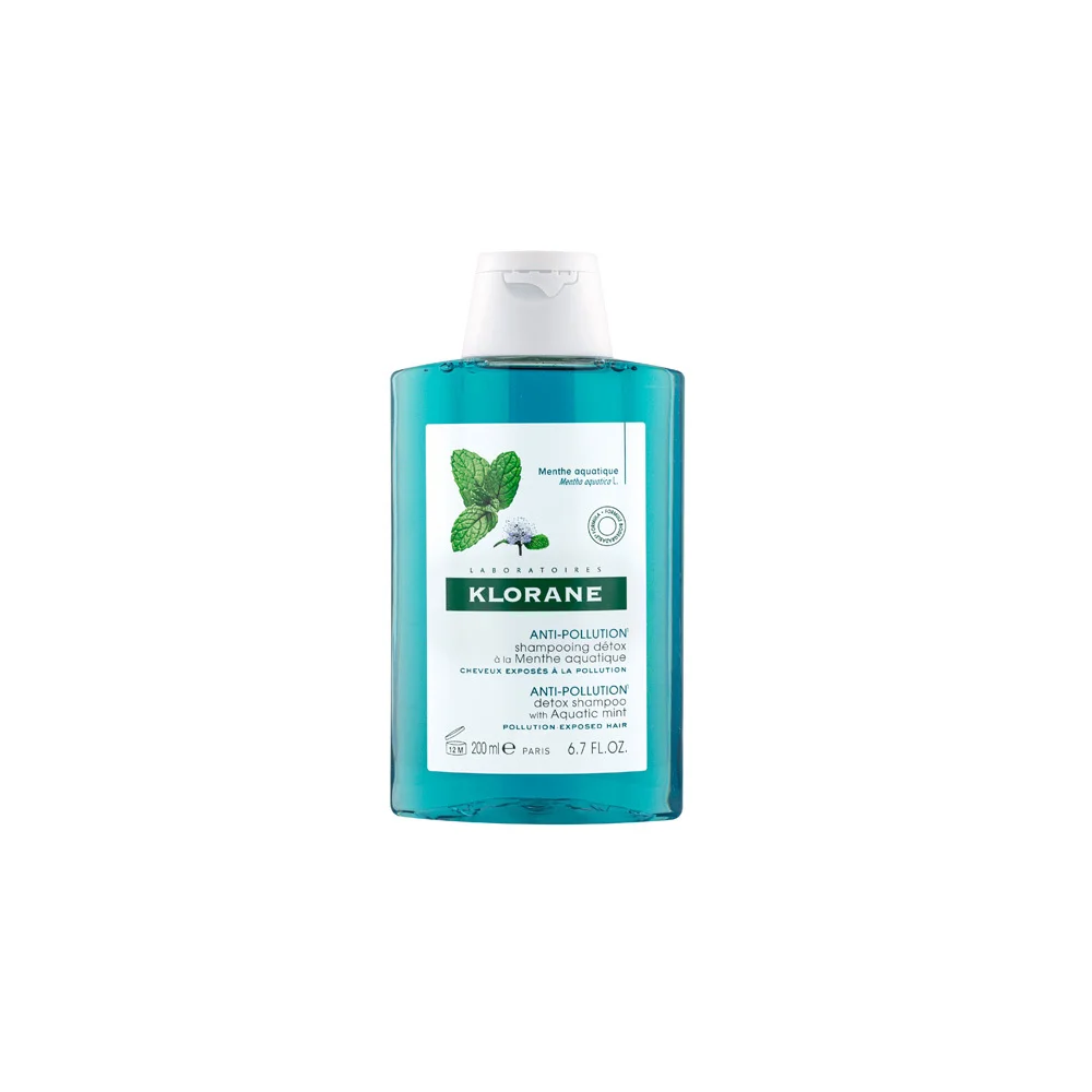 Klorane Aquatic Mint Σαμπουάν Αποτοξίνωσης Aπό Tην Ρύπανση Mε Υδάτινη Μέντα 200ml