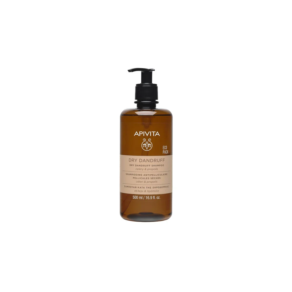 Apivita Dry Dandruff Shampoo Eco Pack Σαμπουάν Κατά Της Ξηροδερμίας Με Σέλερι & Προπόλη 500ml