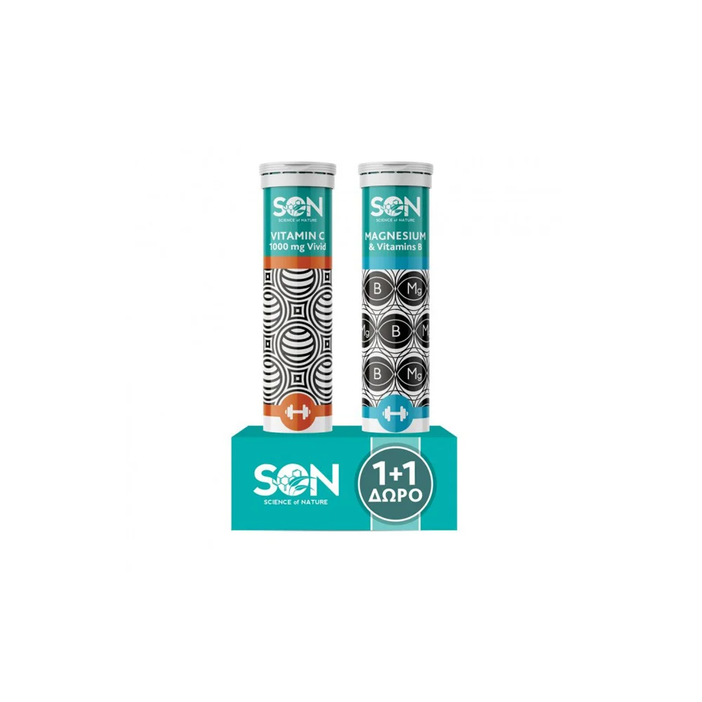 Science Of Nature Promo (1+1 Gift) Magnesium & Vitamins B 20 Eff.tabs & Vitamin C 1000mg Vivid 20 Eff.tabs