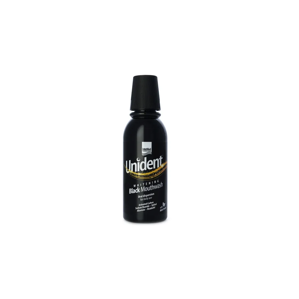 Intermed Unident Whitening Black Mouthwash 250ml