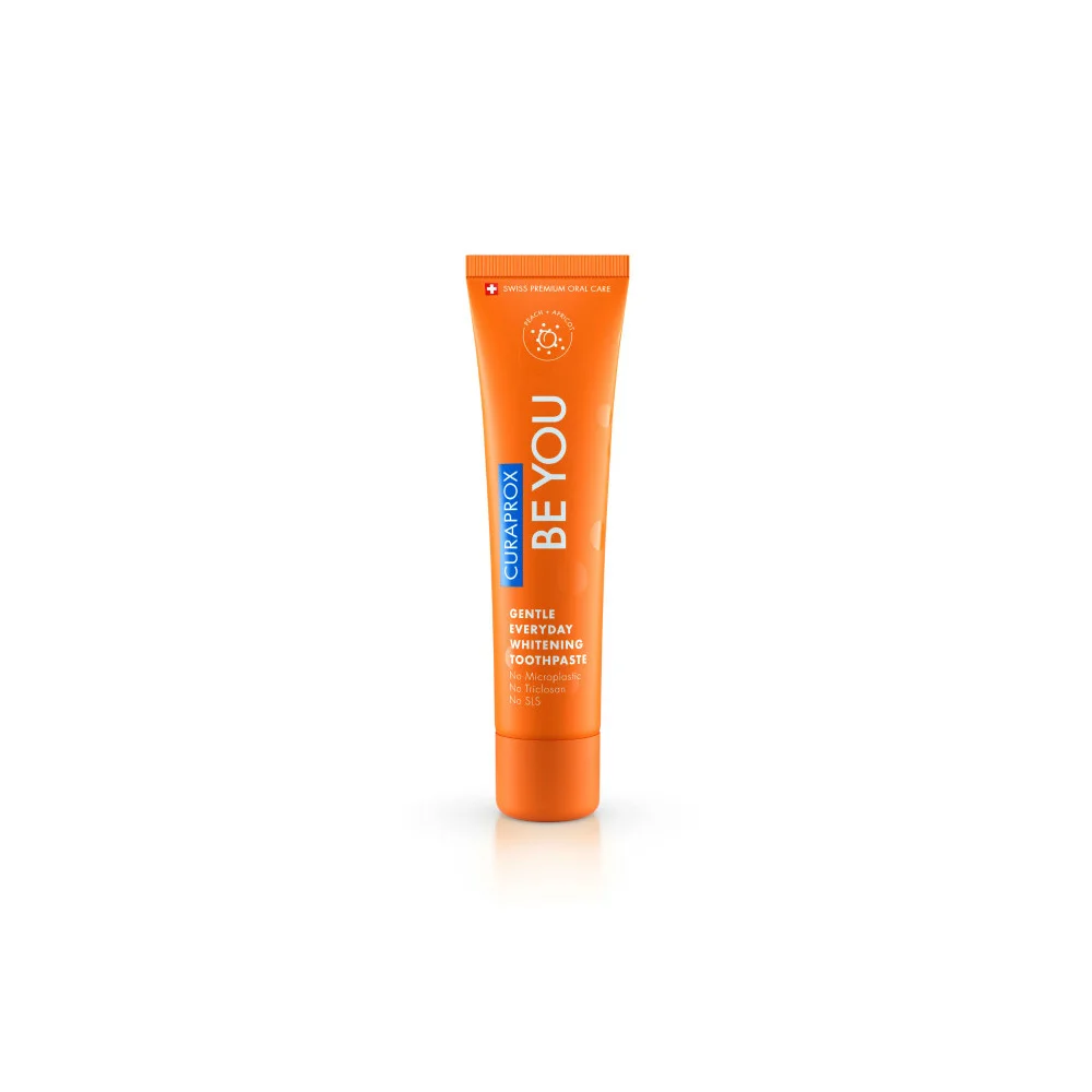 Curaprox Be You Gentle Everyday Whitening Toothpaste Peach & Apricot Λευκαντική Οδοντόκρεμα Για Καθημερινή Χρήση Με Γεύση Ροδάκινο Και Βερίκοκο 60ml