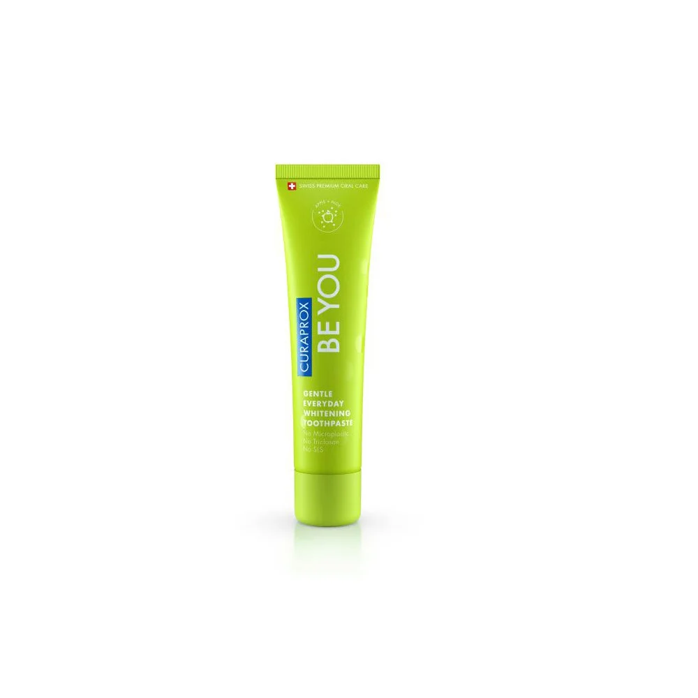 Curaprox Be You Gentle Everyday Whitening Toothpaste Apple & Aloe Λευκαντική Οδοντόκρεμα Για Καθημερινή Χρήση Με Γεύση Μήλο Και Αλόη 60ml