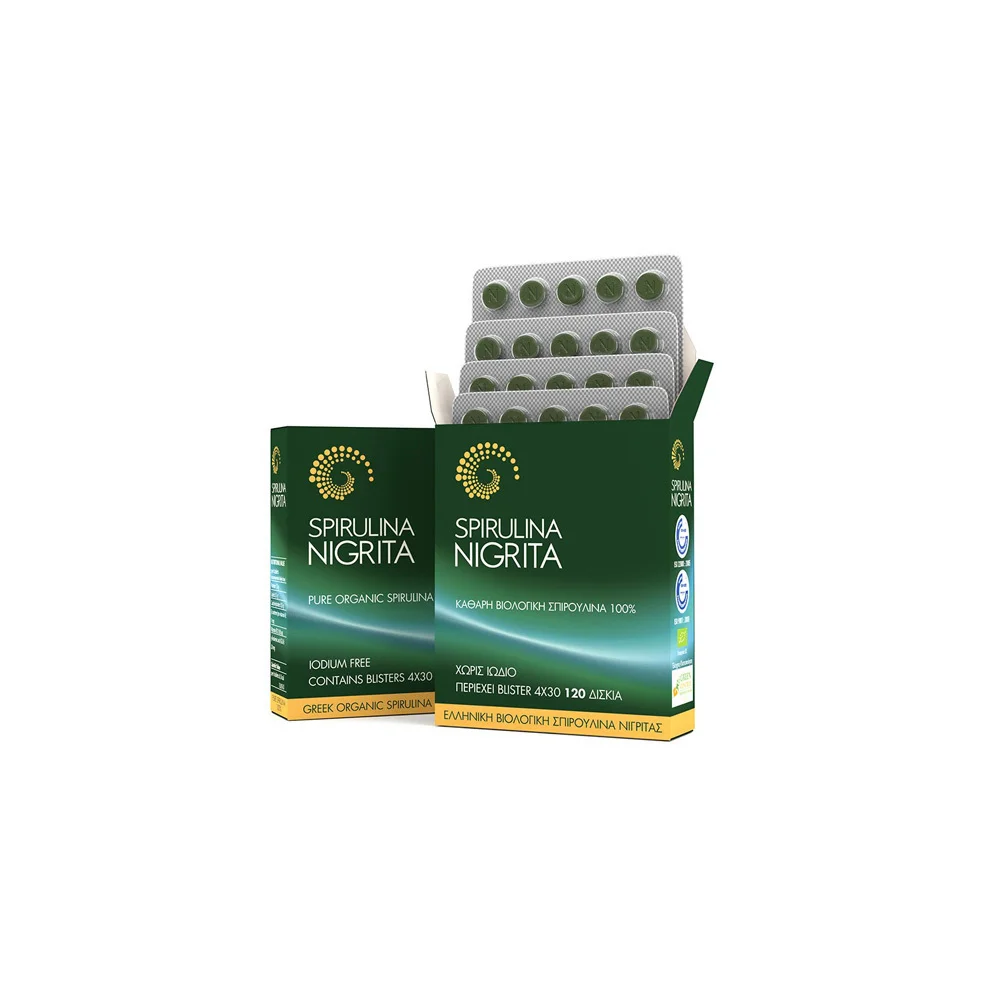 Spirulina Nigrita Organic Spirulina Nigrita Iodine Free 120 tabs