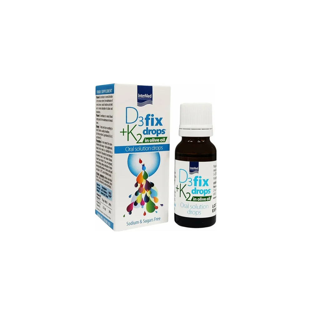 Intermed D3 & K2 Fix Drops In Olive Oil Oral Solution Drops 12ml