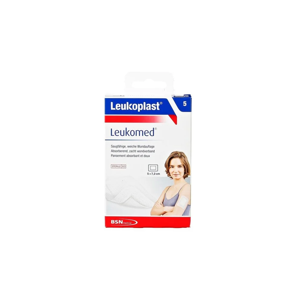 Leukoplast Leukomed 5x7.2cm Adhesive Pads 5 pieces