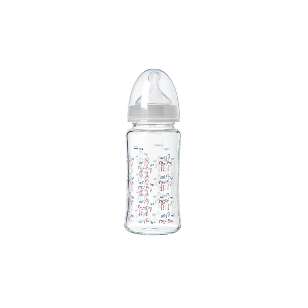 Korres Glass Feeding Bottle With Slow Flow Silicone Teat 230ml
