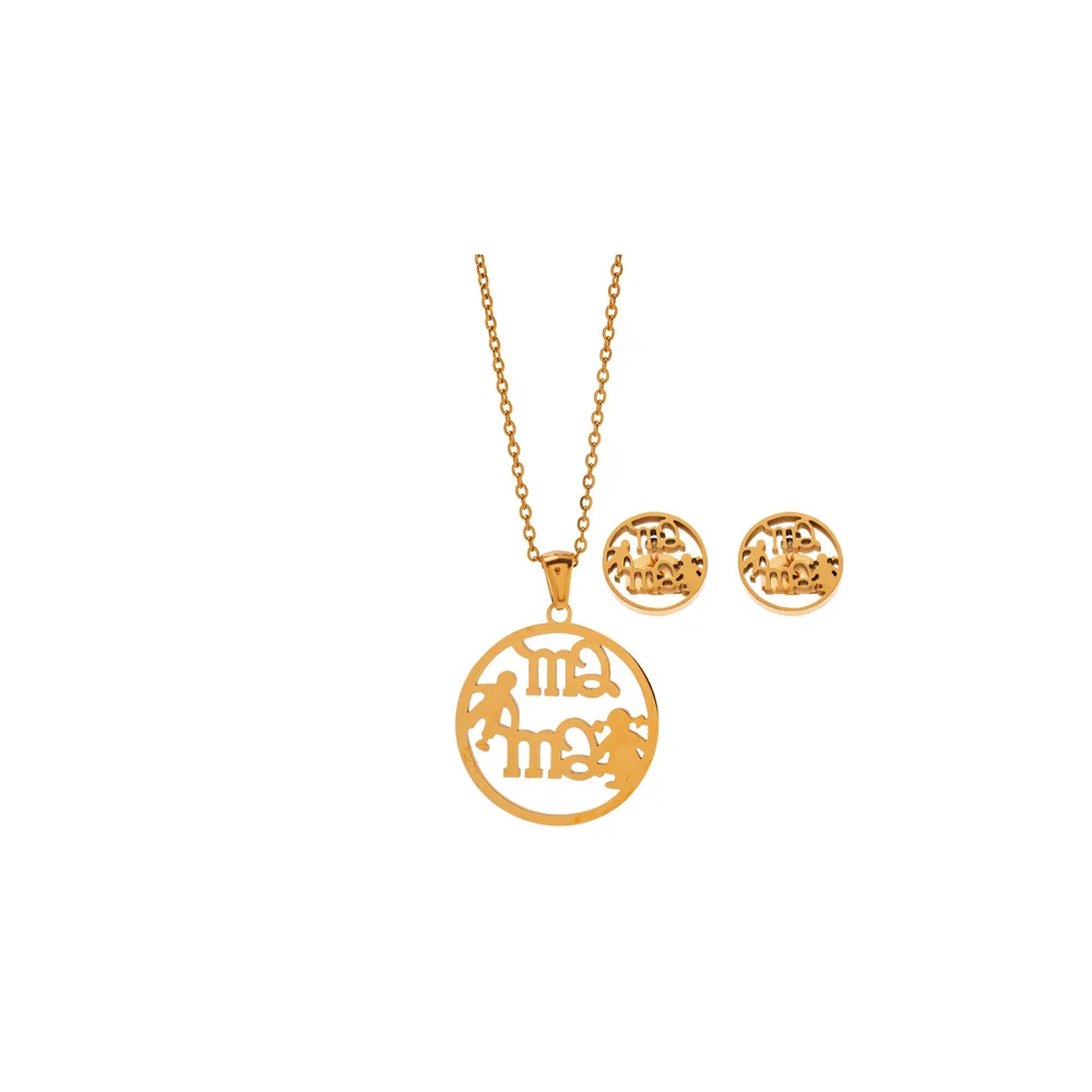 Medisei Dalee Set Mama Necklace Set and Earrings Stainless Steel 3 pieces