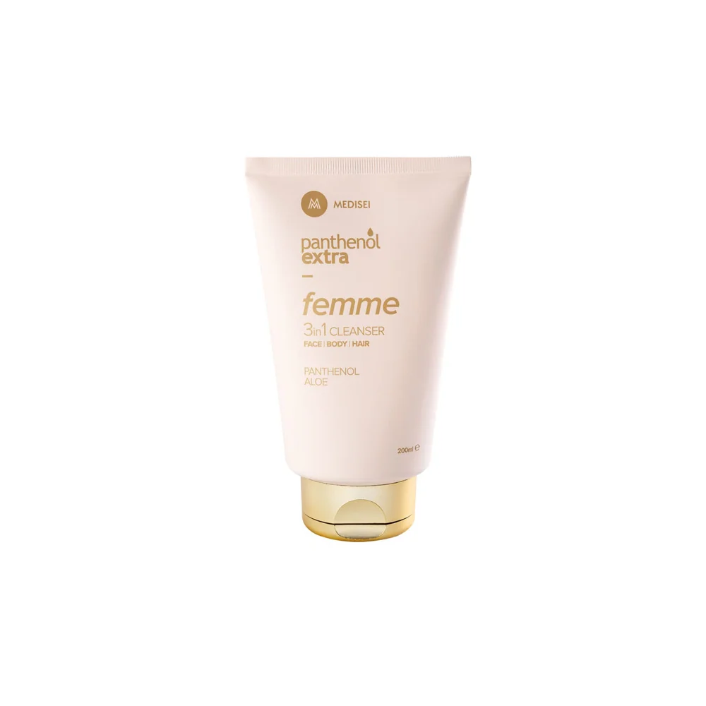 Panthenol Extra Femme 3 in 1 Cleanser Face Body Hair Καθαριστικό Για Πρόσωπο Σώμα & Μαλλιά 200ml